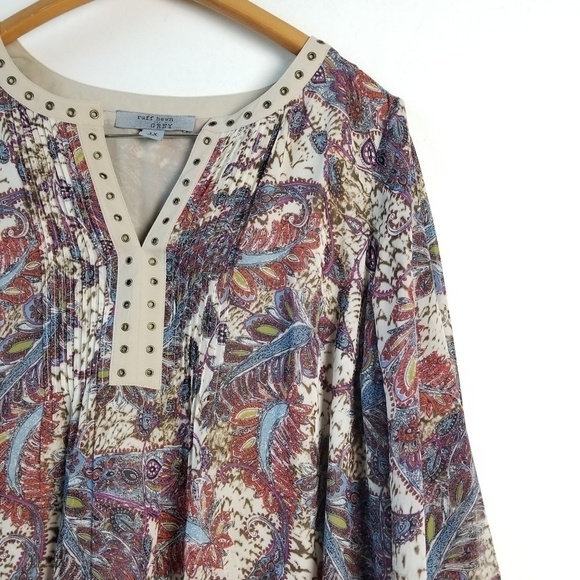 NEW! RUFF HEWN GREY Plus Size Boho Style Blouse Top 1X. - Picture 2 of 8